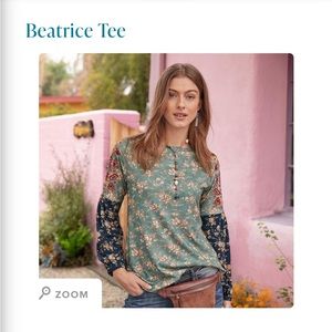 Sundance Embroidered Beatrice Tee, S, Like New.